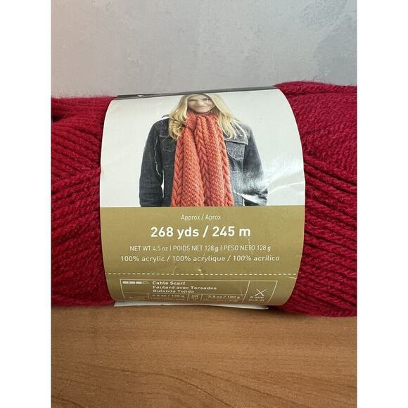 Loops & Threads Impeccable Yarn Cherry Red 268 Yds 4.5oz 5mm - Picture 2 of 4